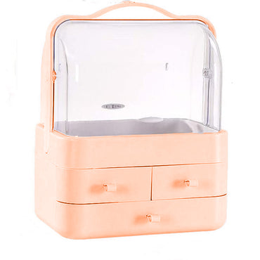 (Net) Cosmetic Organizer Make Up  Dustproof Beauty Storage Box  with Lid and Carry Handle / LD-288 / 31357