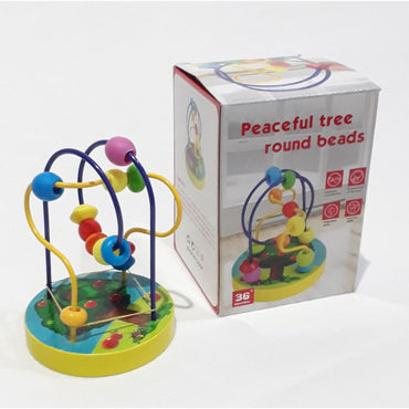 Traffic Around the Beads Children Kids Baby Colorful Wooden Mini Around Beads Educational Toy