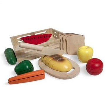 MELISSA & DOUG  WOODEN CUTTING FOOD SET - Karout Online -Karout Online Shopping In lebanon - Karout Express Delivery