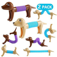 Spring Dog Sensory Fidget Toy Pop Flexible Stretch Tubes Dog Stress Relief Toy 2 pcs