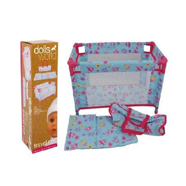 Dolls World Travel Cot Gift Set With Carry Pot, Pillow & Travel Bag 65 x 32 x 32 cm - Karout Online -Karout Online Shopping In lebanon - Karout Express Delivery