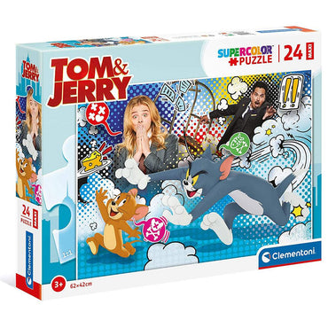 Clementoni  Maxi Tom and Jerry Supercolor 24 pcs puzzle - Karout Online -Karout Online Shopping In lebanon - Karout Express Delivery