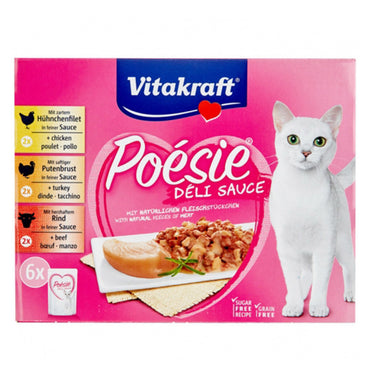 Vitakraft  Poesie Deli Sauce  2x chicken , 3x turkey , 2x beef 510g