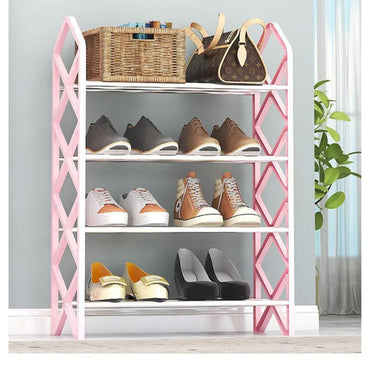 Diamond 4 Layer Shoe Rack Stackable Shoes Organizer Storage Stand / 22FK189