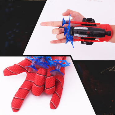 (NET)Spider Man Gloves Launcher Gun with 3 Soft Bullet Toy for Boys / 22FK216