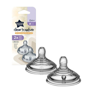 TOMMEE TIPPEE - Slow flow Closer to Nature Teats 0m+ (2 Pcs) BPA free /  45847 - Karout Online -Karout Online Shopping In lebanon - Karout Express Delivery
