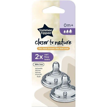 Tommee Tippee – Variable Flow Teat 0m+  BPA free (2 Pack) / 45878 - Karout Online -Karout Online Shopping In lebanon - Karout Express Delivery