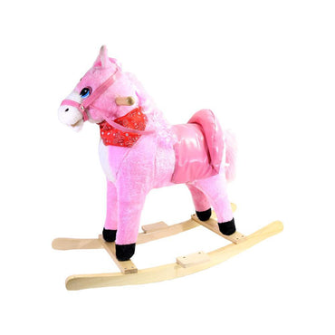Plush Kids Rocking Horse -Ride on with Realistic Sounds and Tail.