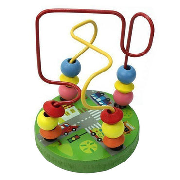 Traffic Around the Beads Children Kids Baby Colorful Wooden Mini Around Beads Educational Toy
