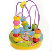 Traffic Around the Beads Children Kids Baby Colorful Wooden Mini Around Beads Educational Toy