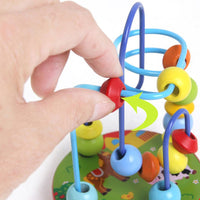 Traffic Around the Beads Children Kids Baby Colorful Wooden Mini Around Beads Educational Toy