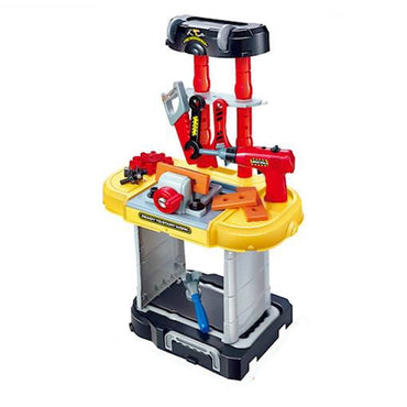 (Net) 3 In 1 Small Engineer Build Beam Workshop Playset With Travel Luggage Trolley For Kids