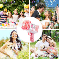 (NET) 45 Hole Electric Bubbles Machine Guns For Kids Bubble Machine  For Outdoor Activities