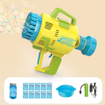 (NET) 48 Hole Bubble Gun with Bubble Solution for Kids Automatic Bubble Blower with Lights