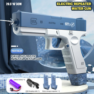 (NET) Glock Pistol Water Gun Electric Shooting Toy Full Automatic Summer Water Beach Toy For Kids Adults