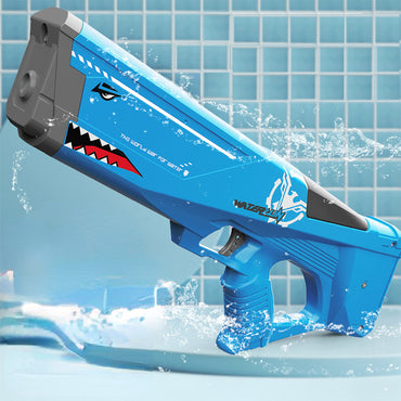 (NET) High Pressure Electric Water Gun Large Capacity Automatic Water Guns Shark Adult Kids Outdoor Beach Pool Summer Toys Watergun