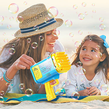 (NET) 45 Hole Electric Bubbles Machine Guns For Kids Bubble Machine  For Outdoor Activities