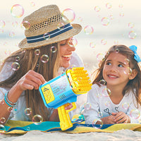 (NET) 45 Hole Electric Bubbles Machine Guns For Kids Bubble Machine  For Outdoor Activities