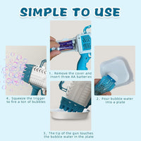 Bubble Machine with 25-Hole Rocket Launcher Bubble Machine Gift for Kids