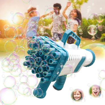 Bubble Machine with 25-Hole Rocket Launcher Bubble Machine Gift for Kids