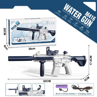 (NET) M416 Electric Water Gun Summer Beach Water Park Toy For Kids Adult Toy