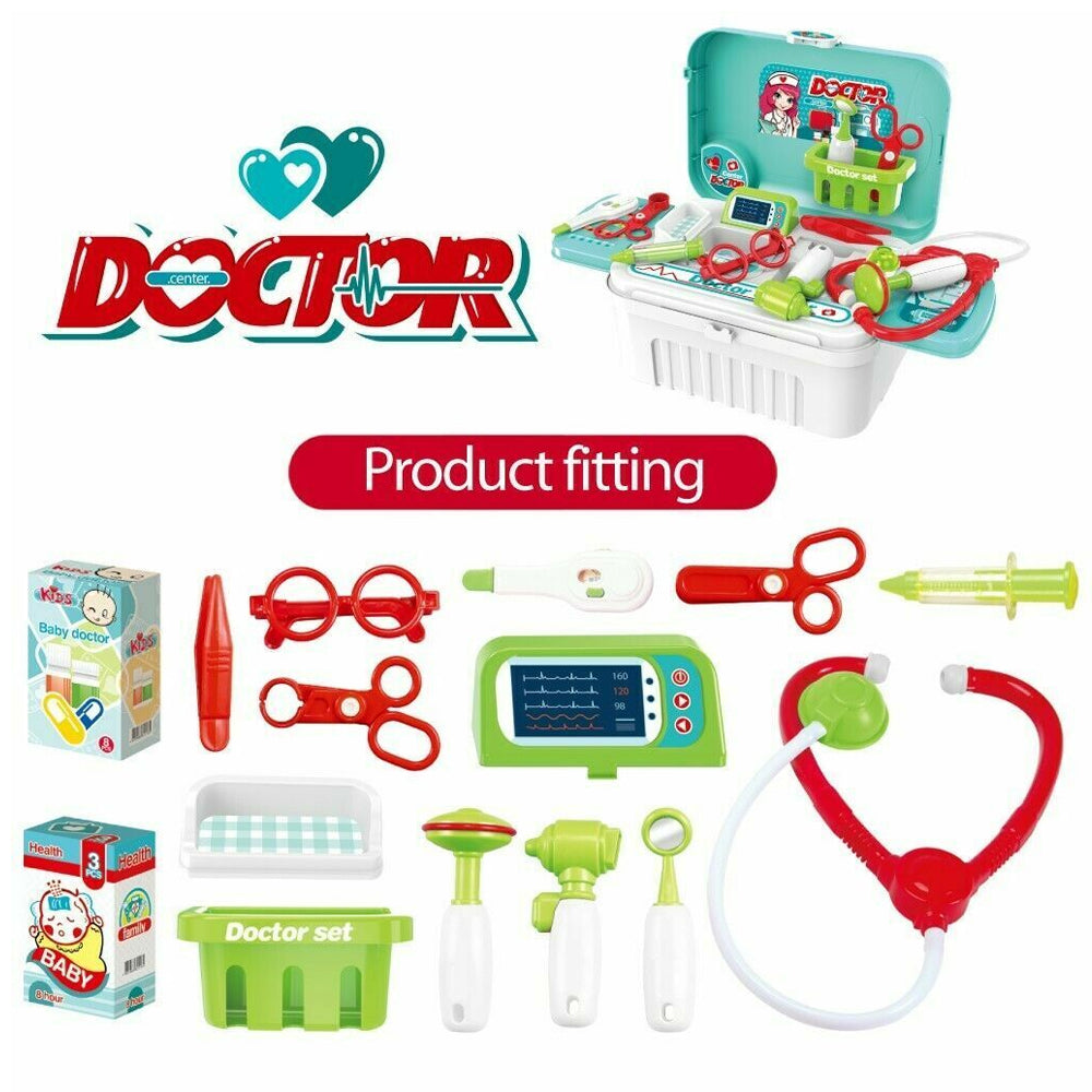 (Net) Aqua And White Kids' Medical Equipment Travel Bag - Your Child's Portable Surgery Kit