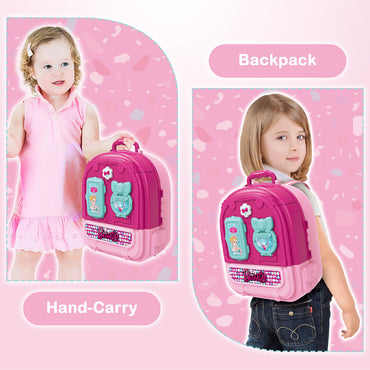 (Net) 3-in-1 Portable Princess Doll House and Vanity Dressing Table