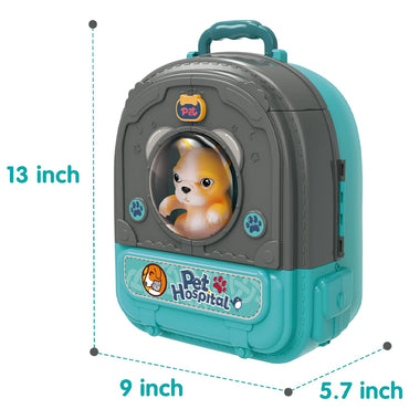 (Net) My-PETS 3-in-1 Backpack Bag with Pet Hospital for Young Pet Enthusiasts