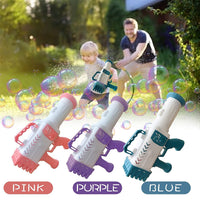 Bubble Machine with 25-Hole Rocket Launcher Bubble Machine Gift for Kids