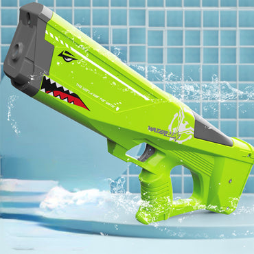 (NET) High Pressure Electric Water Gun Large Capacity Automatic Water Guns Shark Adult Kids Outdoor Beach Pool Summer Toys Watergun
