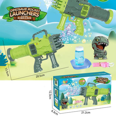 25 Hole Dinosaur Bubble Machine Gun Children's Toys  Boys and Girls