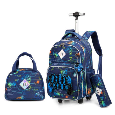 (NET) Cute Bluey Rolling Backpack With Lunch Bag Backpack With Wheels