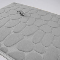 Embossed Paver Bathroom Mat Non-Slip Memory Foam Accessory for Sink Bathtub Side Shower Doormat