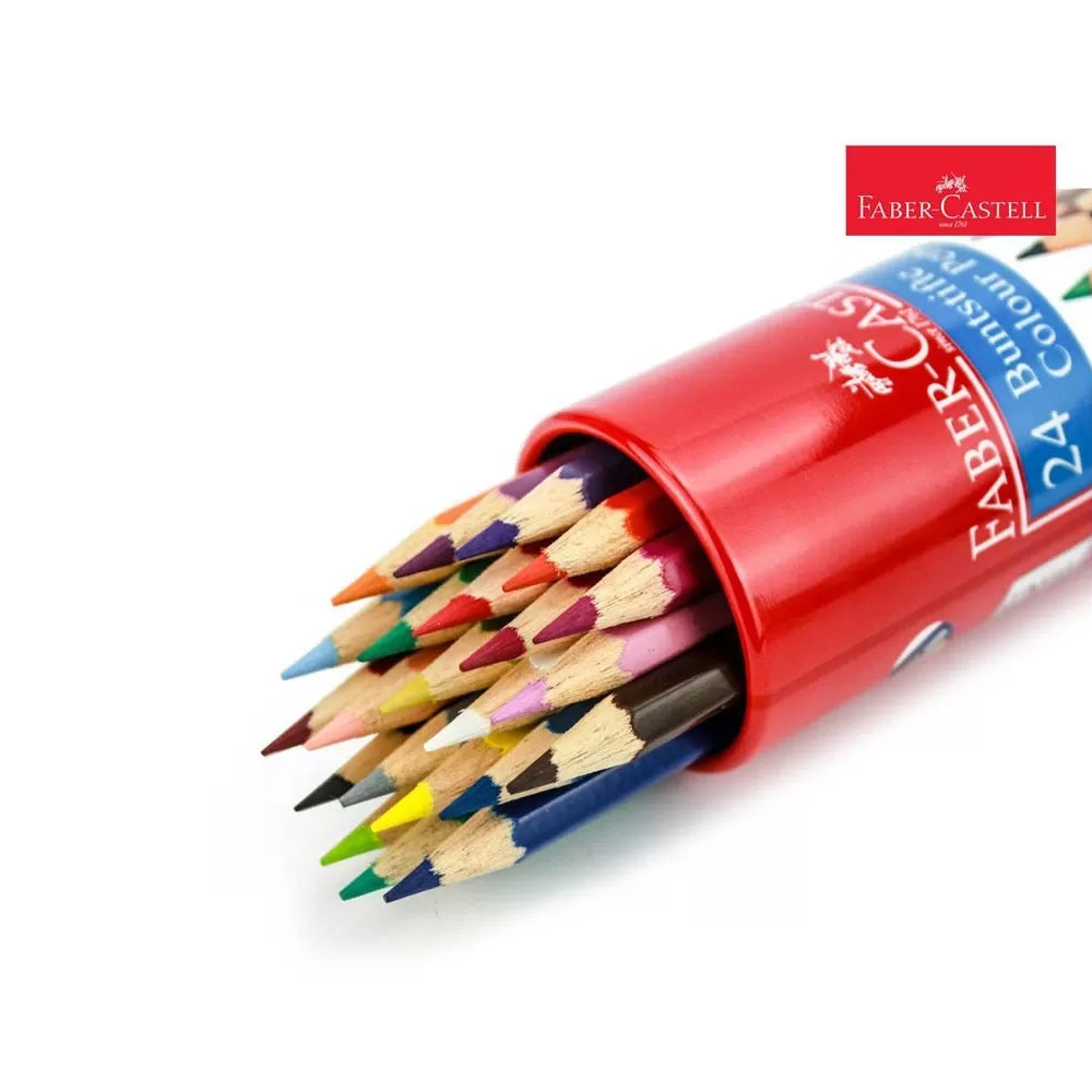 (NET) Faber Castell  Color Pencils  Metl rnd  bx     24cl