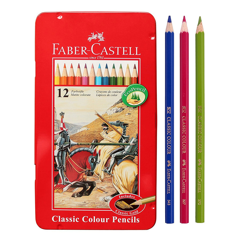 (NET) Faber Castell Color Pencils  Metl flat bx     12cl