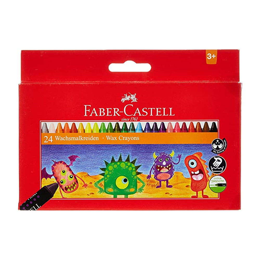 (NET) Faber Castell Wax Crayons         90mm    24cl