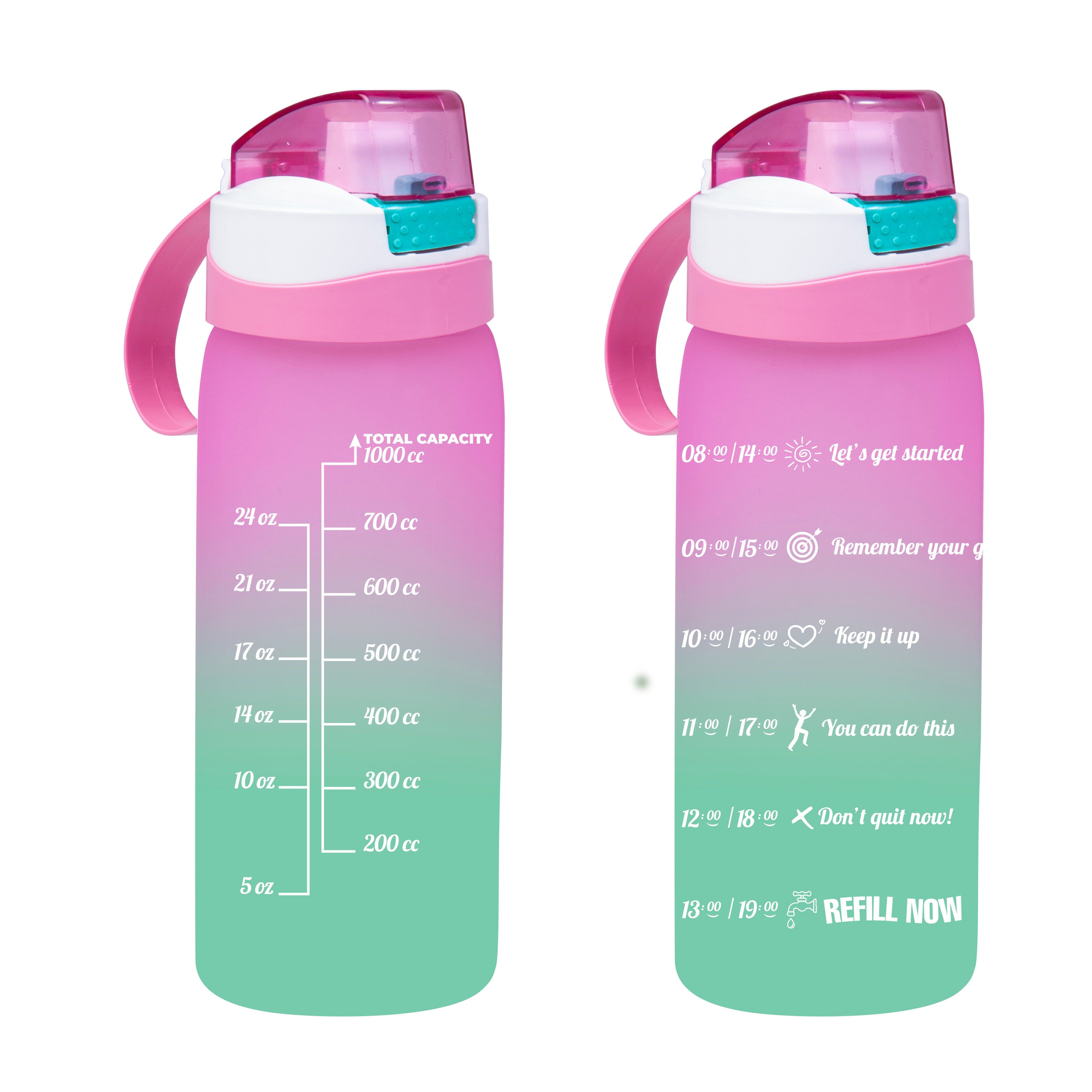 Herevin Double Color Painted Sports Bottle -Pink/ 1000ml (Net)