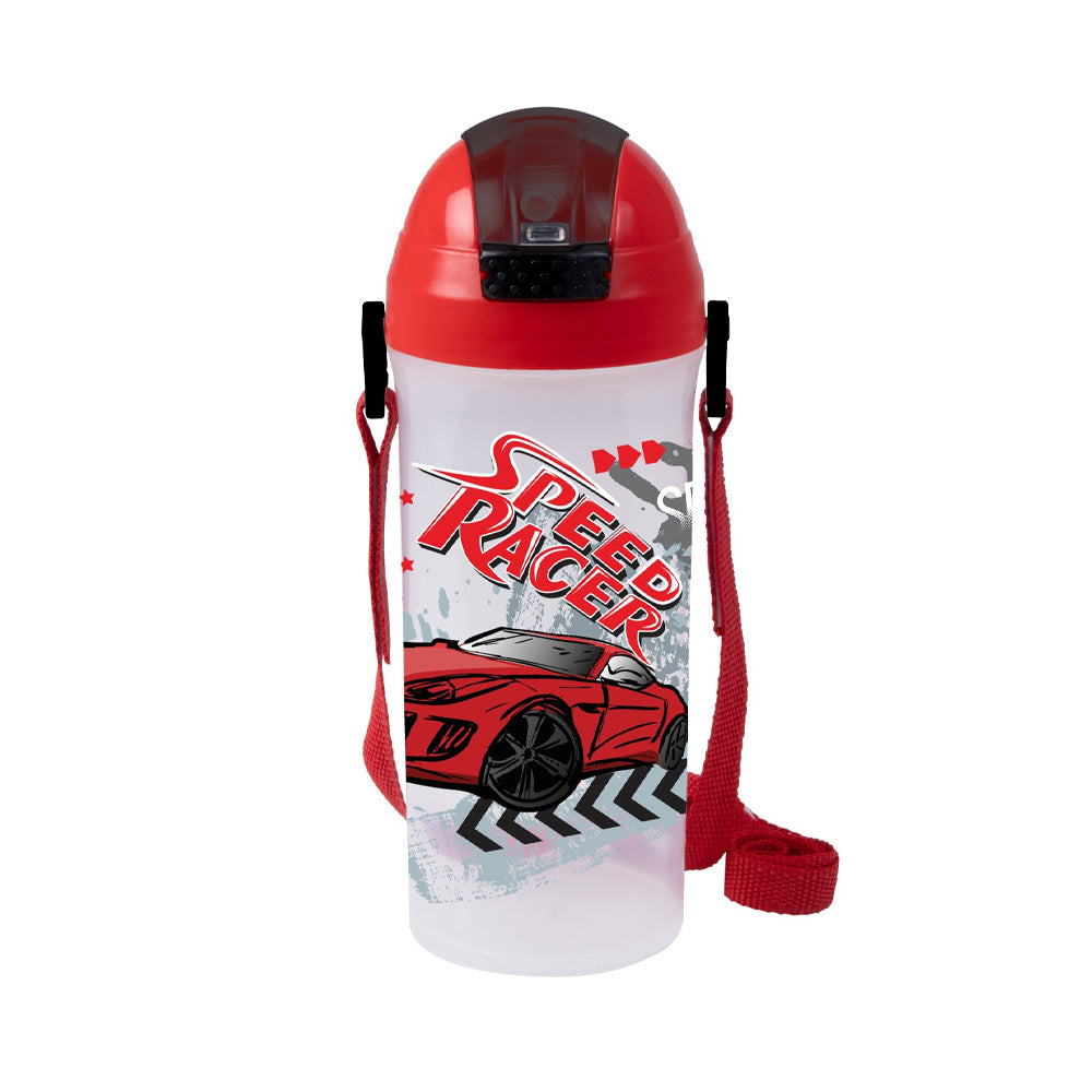Herevin Decorated School Bottle With Straw-Speed Racer / 610 ml (Net)