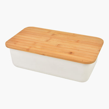 (Net) Stylish Bread Storage Bin with Cutting Board Lid - Freshness Meets Functionality / 3455