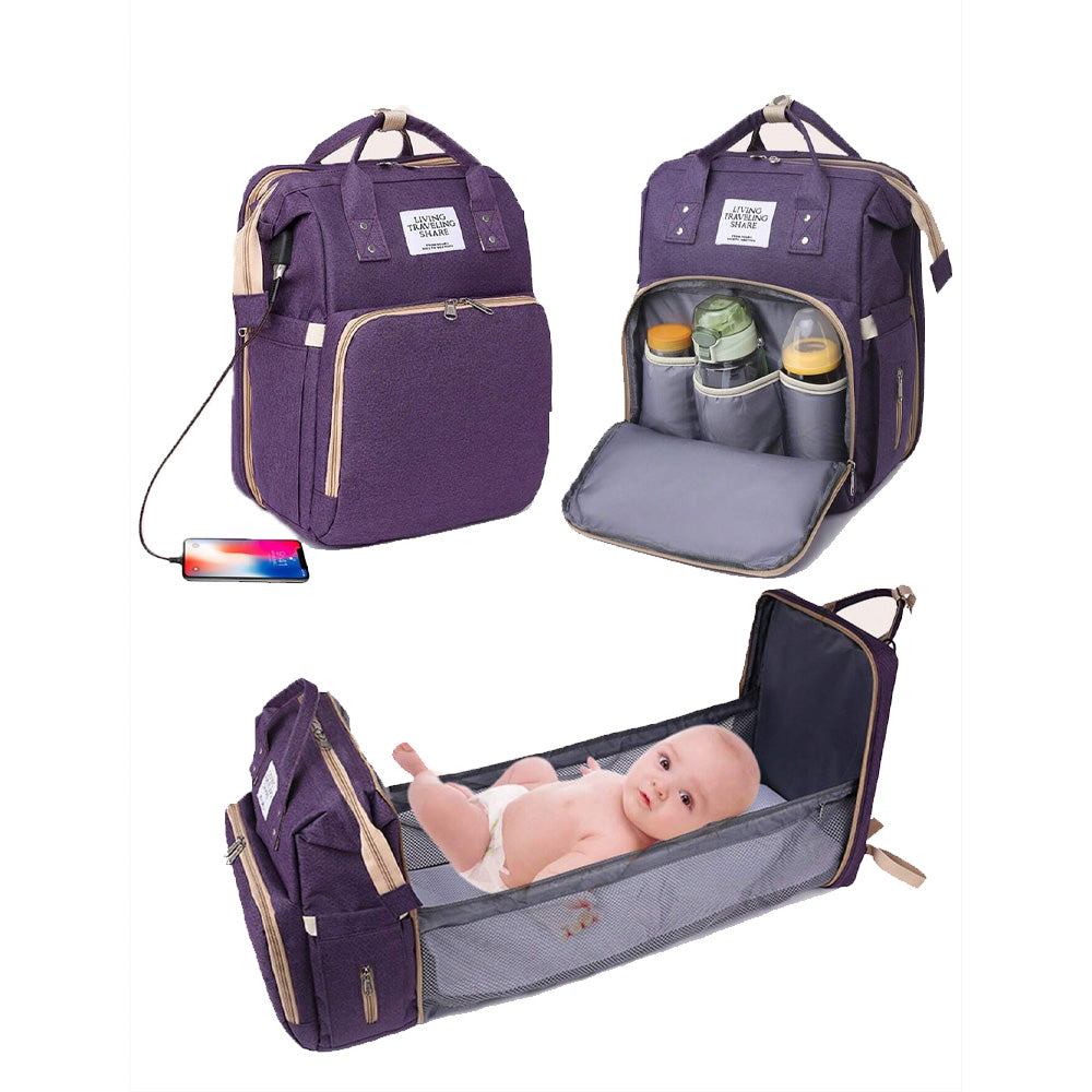 (Net) Multi-Functional Diaper Bag Backpack Travel Baby Nursing Bag Large Capacity Mommy Bag
