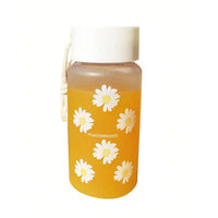 (NET) Small Transparent Plastic Water Bottles for Girls Creative Frosted Drink Kawaii Water Bottle with Portable Travel Tea Cup