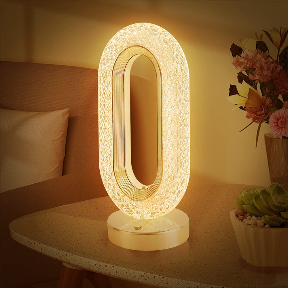 USB Oval Crystal Stand Night Lamp