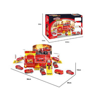 Children's 2-in-1 Multi-function Fire Station Parking Garage Toy Set