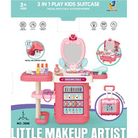 (Net) 3-in-1 Pink Dressing Table Beauty Makeup Set for Girls