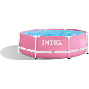 (NET) Intex Metal Frame Pool Pink