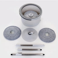 (NET) Rotary Squeeze Mop & Bucket Microfiber Mop Pads