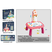 Trace & Draw Art LED Projector Drawing Board - Pink Kids Rocket Painting Table