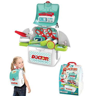 (Net) 3-In-1 Doctor Backpack Play House Medical Toy Kit for Kids