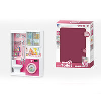 Realistic Home Toilet, Clothes Washer with Detergents, And A Shower Design Toy Simulation Set for Kids