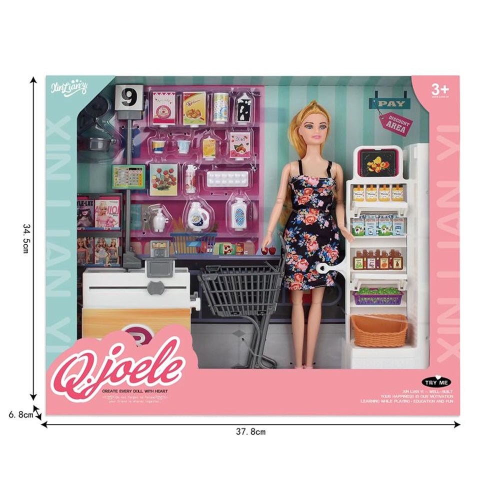 Supermarket Shopping Barbie Doll Set